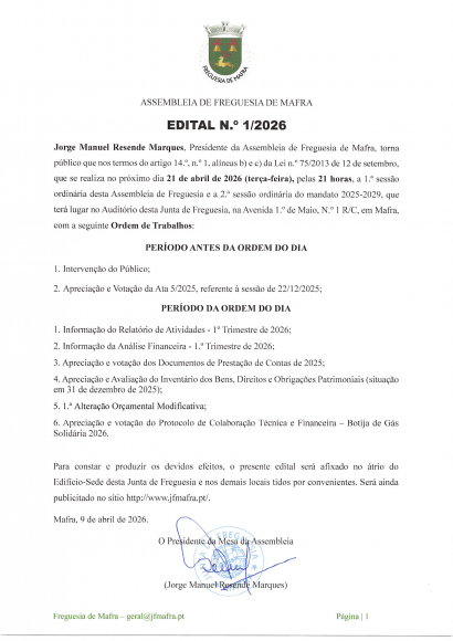 Edital n&ordm;1  - 2026